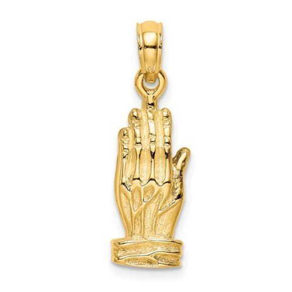 14K 3-D Praying Hands Charm - Picture 1 of 4